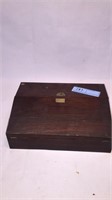 SMALL ANTIQUE WOODEN LAP DESK 11"X8"X4" TALL
