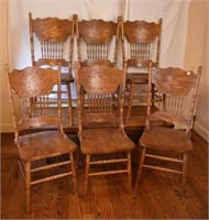 SET OF 6 DOUBLE PRESSBACK CHAIRS