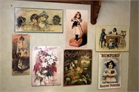 SEVEN REPRODUCTION TIN SIGNS
