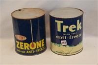 TWO VINTAGE ANTI-FREEZE CANS