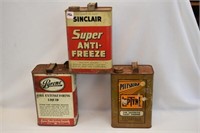 THREE VINTAGE ADVERTISING CANS