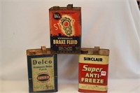 THREE VINTAGE ADVERTISING CANS