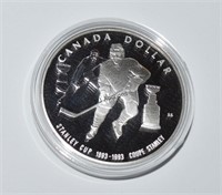 Canada 1993 Proof .925 Silver Dollar Stanley Cup