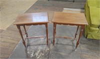2 Matching Walnut End Tables