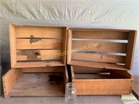 Set of wooden crates