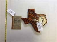 Wooden “Texas” Clock & Antique 1888 Hymnal
