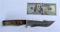 Bowie hunting knife with Damascus Steel Blade