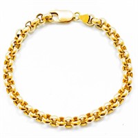 18k Yellow Gold Rolo Link Bracelet