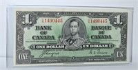 Canada 1937 One Dollar Bill King George VI