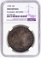 Coin 1799 Bust Silver Dollar NGC Fine  Details