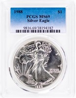 Coin 1988 Silver Eagle PCGS MS69