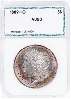 Coin 1889-O  Morgan Silver Dollar PCI  AU50