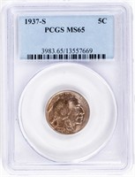 Coin 1937-S Buffalo Nickel PCGS MS65