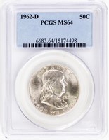 Coin 1962-D Franklin Half Dollar NGC MS64
