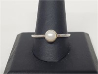 .925 Sterling Silver Pearl Ring