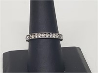 .925 Sterling Silver Clear Stone Band