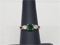 .925 Sterling Silver Green Avon Birthstone Ring