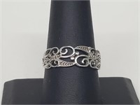 .925 Sterling Silver Leaf Cutout Ring