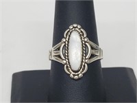 .925 Sterling Silver Mother of Pearl Ring