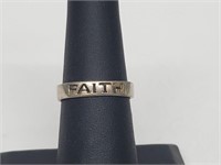 .925 Sterling Silver "Faith" Band