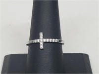 .925 Sterling Silver Cross Ring