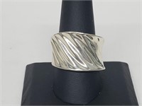 .925 Sterling Silver Designer Wavy Ring