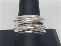 .925 Sterling Silver Wavy Band