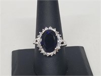 .925 Sterling Silver Avon Sapphire Ring