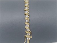 Vermeil/.9255 Sterl Silver CZ Bracelet