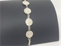 .925 Sterling Silver Aztec Bracelet