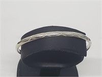 .925 Sterling Silver Etched Cuff Bracelet