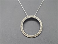 .925 Sterling Silver Marcasite Pendant & Chain