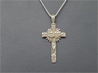 .925 Sterling Silver Cross Pendant & Chain