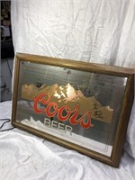 Coor's Beer Sign- Wood & Glass