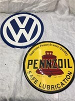 Vw And Pennzoil Metal Signs