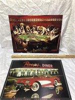 Rosie's Diner & Dogs Playing Cards Metal Signs