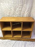 Wood Box/Shelf With 6 Cubbies