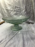 Light Green Glass Display/Serving Bowl