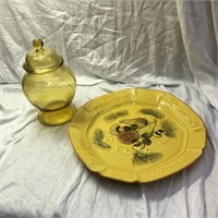 Large Pasta Dish And Glass Container