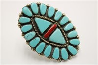 Size 10 1/2 Zuni Style Turquoise Ring