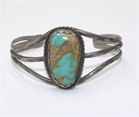 Turquoise & Mexican Silver Bracelet