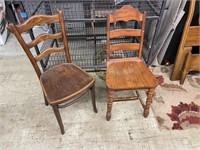 2 Miss Matched Older Wooden Chairs