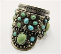 Vintage Signed / Combination Turquoise Cuff