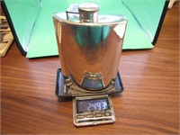 249.3 Grams Antique Sterling Silver Flask 5&1/2"