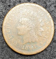 1864-L Indian Head Cent, Pointed Bust