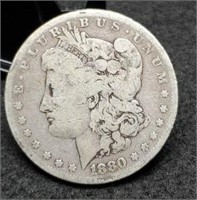 1880 Morgan Silver Dollar, F