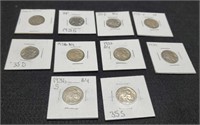 (10) Buffalo Nickels all XF or Better