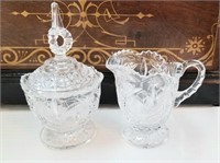 Hofbauer Byrds (birds) Crystal Sugar & Creamer