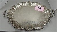 SILVERPLATED OVAL TRAY 23 IN