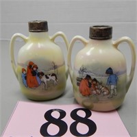PAIR OF ROYAL BAYREUTH SNUFF BOTTLES 4 IN